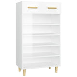 NNEVL Shoe Cabinet High Gloss White 60x35x105 cm Engineered Wood