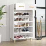 NNEVL Shoe Cabinet High Gloss White 60x35x105 cm Engineered Wood