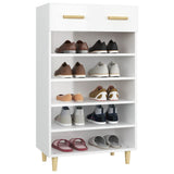 NNEVL Shoe Cabinet High Gloss White 60x35x105 cm Engineered Wood