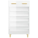 NNEVL Shoe Cabinet High Gloss White 60x35x105 cm Engineered Wood