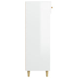 NNEVL Shoe Cabinet High Gloss White 60x35x105 cm Engineered Wood