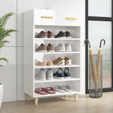 NNEVL Shoe Cabinet High Gloss White 60x35x105 cm Engineered Wood