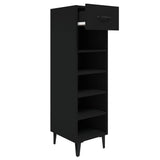 NNEVL Shoe Cabinet Black 30x35x105 cm Engineered Wood