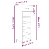 NNEVL Shoe Cabinet Black 30x35x105 cm Engineered Wood