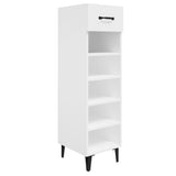 NNEVL Shoe Cabinet High Gloss White 30x35x105 cm Engineered Wood