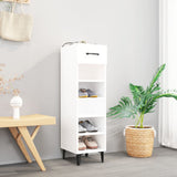 NNEVL Shoe Cabinet High Gloss White 30x35x105 cm Engineered Wood