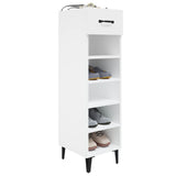 NNEVL Shoe Cabinet High Gloss White 30x35x105 cm Engineered Wood