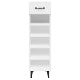 NNEVL Shoe Cabinet High Gloss White 30x35x105 cm Engineered Wood