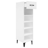 NNEVL Shoe Cabinet High Gloss White 30x35x105 cm Engineered Wood