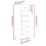 NNEVL Shoe Cabinet High Gloss White 30x35x105 cm Engineered Wood