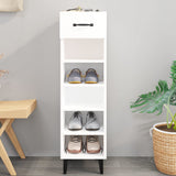 NNEVL Shoe Cabinet High Gloss White 30x35x105 cm Engineered Wood
