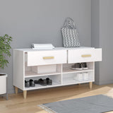 NNEVL Shoe Cabinet White 102x35x55 cm Engineered Wood