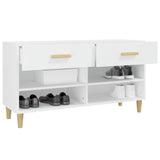 NNEVL Shoe Cabinet White 102x35x55 cm Engineered Wood