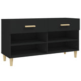 NNEVL Shoe Cabinet Black 102x35x55 cm Engineered Wood