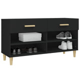 NNEVL Shoe Cabinet Black 102x35x55 cm Engineered Wood