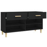 NNEVL Shoe Cabinet Black 102x35x55 cm Engineered Wood