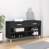NNEVL Shoe Cabinet Black 102x35x55 cm Engineered Wood