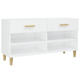 NNEVL Shoe Cabinet High Gloss White 102x35x55 cm Engineered Wood