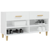 NNEVL Shoe Cabinet High Gloss White 102x35x55 cm Engineered Wood