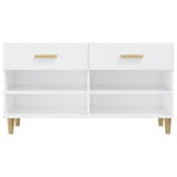 NNEVL Shoe Cabinet High Gloss White 102x35x55 cm Engineered Wood
