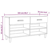 NNEVL Shoe Cabinet High Gloss White 102x35x55 cm Engineered Wood