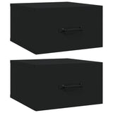 NNEVL Wall-mounted Bedside Cabinets 2 pcs Black 35x35x20 cm