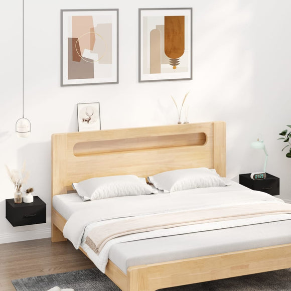 NNEVL Wall-mounted Bedside Cabinets 2 pcs Black 35x35x20 cm