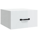 NNEVL Wall-mounted Bedside Cabinets 2 pcs High Gloss White 35x35x20 cm