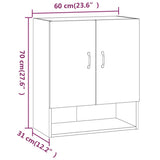 NNEVL Wall Cabinet High Gloss White 60x31x70 cm Engineered Wood