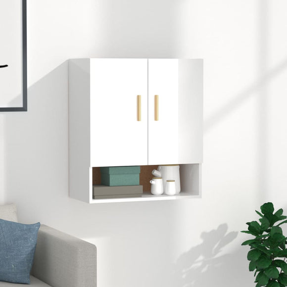 NNEVL Wall Cabinet High Gloss White 60x31x70 cm Engineered Wood