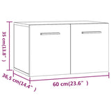 NNEVL Wall Cabinet White 60x36.5x35 cm Engineered Wood