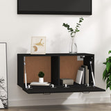 NNEVL Wall Cabinet Black 80x35x36.5 cm Engineered Wood