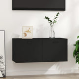 NNEVL Wall Cabinet Black 80x35x36.5 cm Engineered Wood