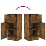 NNEVL Sideboards 2 pcs Smoked Oak 30x30x70 cm Engineered Wood