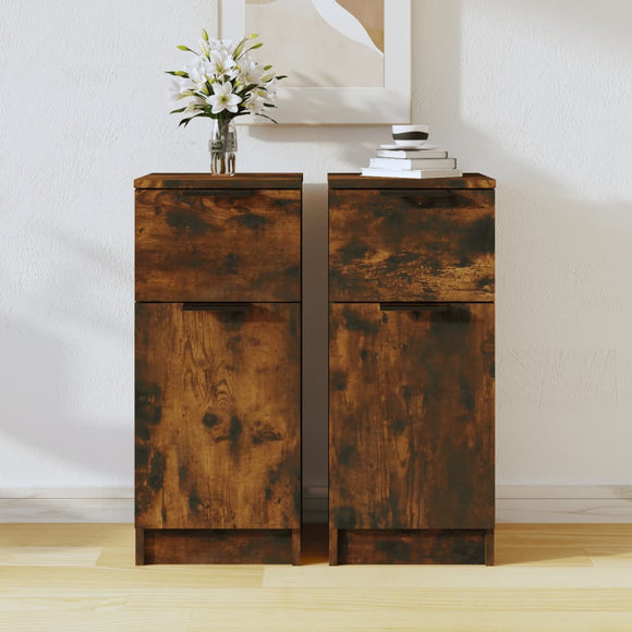 NNEVL Sideboards 2 pcs Smoked Oak 30x30x70 cm Engineered Wood