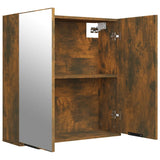 NNEVL Bathroom Mirror Cabinet Smoked Oak 64x20x67 cm