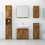 NNEVL Bathroom Cabinet Smoked Oak 32x34x188.5 cm Engineered Wood