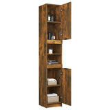 NNEVL Bathroom Cabinet Smoked Oak 32x34x188.5 cm Engineered Wood