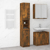 NNEVL Bathroom Cabinet Smoked Oak 32x34x188.5 cm Engineered Wood