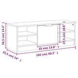 NNEVL TV Cabinet Smoked Oak 102x35.5x36.5 cm Engineered Wood