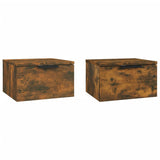 NNEVL Wall-mounted Bedside Cabinets 2 pcs Smoked Oak 34x30x20 cm