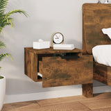 NNEVL Wall-mounted Bedside Cabinets 2 pcs Smoked Oak 34x30x20 cm