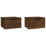NNEVL Wall-mounted Bedside Cabinets 2 pcs Brown Oak 34x30x20 cm