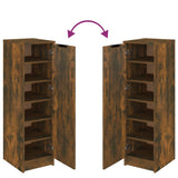 NNEVL Shoe Cabinet Smoked Oak 30x35x100 cm Engineered Wood