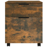 NNEVL Mobile File Cabinet with Wheels Smoked Oak 45x38x54 cm Engineered Wood