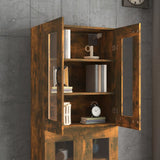 NNEVL Hanging Wall Cabinet Smoked Oak 69.5x34x90 cm