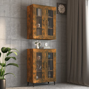 NNEVL Hanging Wall Cabinet Smoked Oak 69.5x34x90 cm