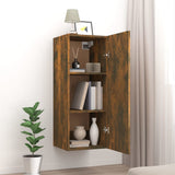 NNEVL Hanging Wall Cabinet Smoked Oak 34.5x34x90 cm Engineered Wood