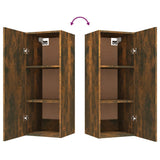 NNEVL Hanging Wall Cabinet Smoked Oak 34.5x34x90 cm Engineered Wood