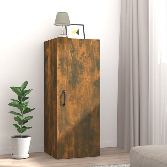 NNEVL Hanging Wall Cabinet Smoked Oak 34.5x34x90 cm Engineered Wood